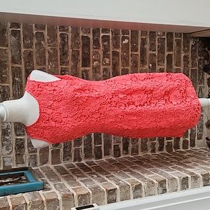 J. Crew Lined Coral Eyelet Sleeveless Shift Dress